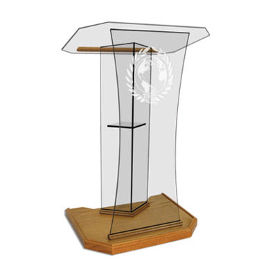 Glass Speaker Lectern Prestige Pulpits NC2S/NC2SG