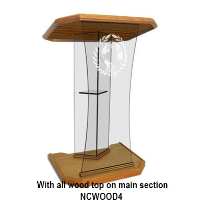 Glass Speaker Lectern Prestige Pulpits NC2S/NC2SG