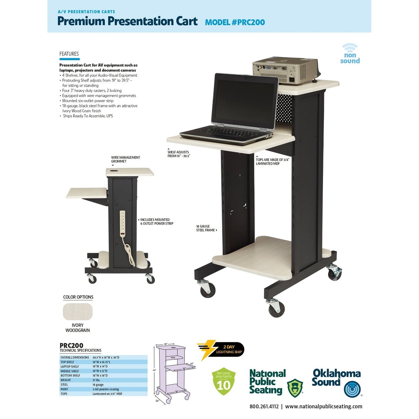 Oklahoma Sound Premium Presentation Cart